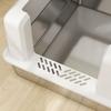 Cat Litter Box Waterproof with Raised Walls, Tray and Scoop, in ABS, 71x50.8x35.5 cm, White