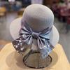 Summer sun protection hat, fashionable and versatile, pearl bow, wide-brimmed straw hat for women, travel bucket hat, sun hat, fisherman hat
