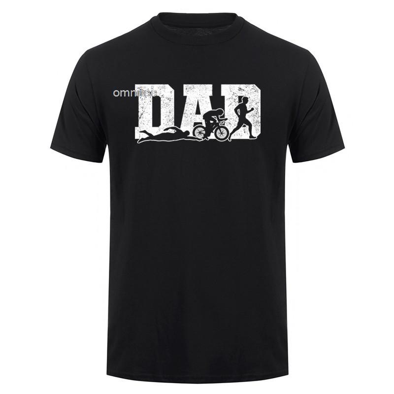 Funny Triathlon Design for Unisex Dad Swim Bike Run Triathletes TShirt Graphic Cotton Streetwear Short Sleeve Gift T Shirts HJ015