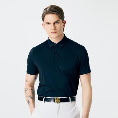 AVAVE Men'S Collared Solid Short Sleeve Golf T-Shirt Black