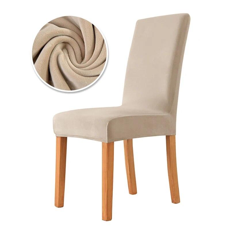 1/6pc Velvet Elastic Dining Chair Covers Spandex Chair Slipcover Dining Room Stretch Chair Seat Protector Wedding Party Banquet