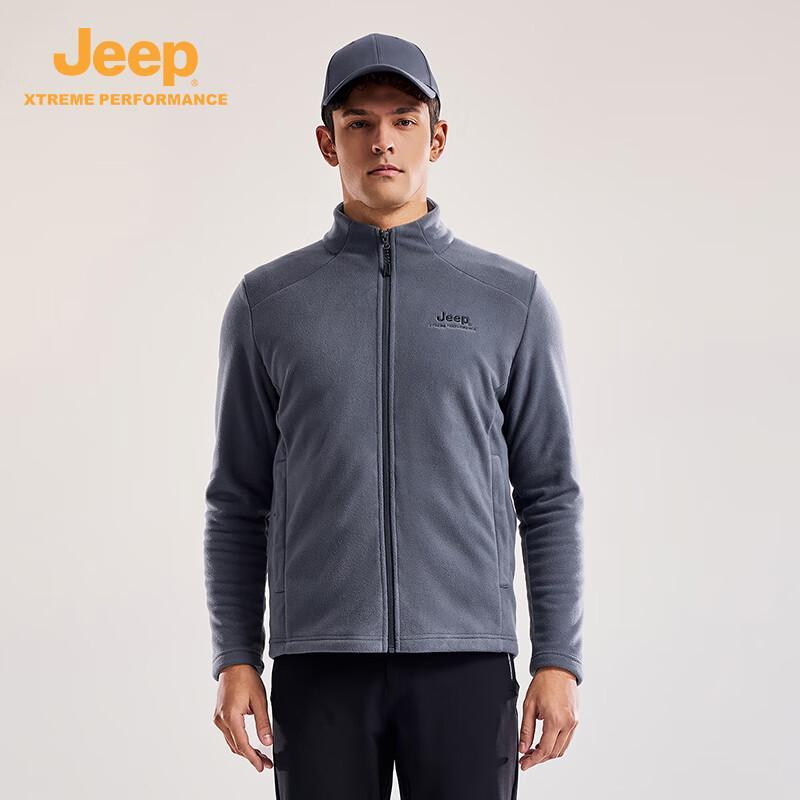 Jeep Men s Outdoor Thickened Stand Collar Fleece Jacket 3XL