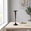 Candle Holder with Spiral Rod Sculptural Glass Tabletop Candlestick Holders for