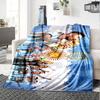 Football Messi Customize Text Blanket Cozy Customizable Blanket Soft Warm Cozy Throw For Bed Seaside Living Room Office Chair Four Seasons Multipurpos