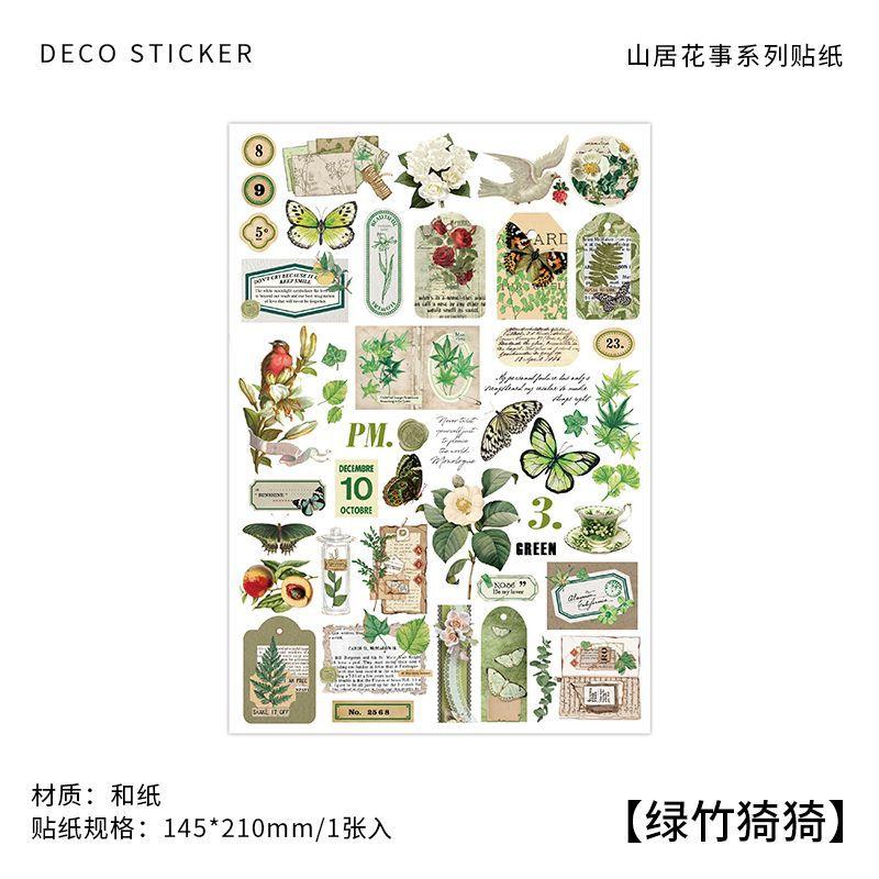 Vintage Butterfly Floral Washi Paper Stickers For Hand Account Scrapbooking Decoration