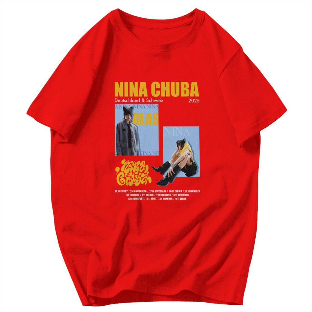 Men T Shirt Singer Nina Chuba Album Tour 2025 Graphic Summer Y2K Graphic Customized Unisex Clothing T Shirts