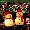 Solar Powered Blue Hat Snowman Lawn Stake Light