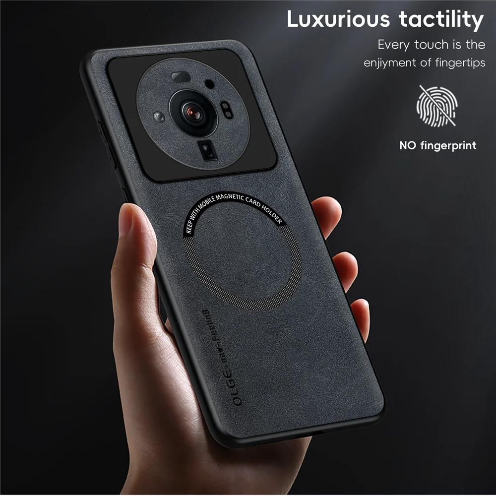 Magnetic Retro Leather Soft Case For Xiaomi 12S Ultra 12SUltra 5G Wireless Charging Phone Case Cover