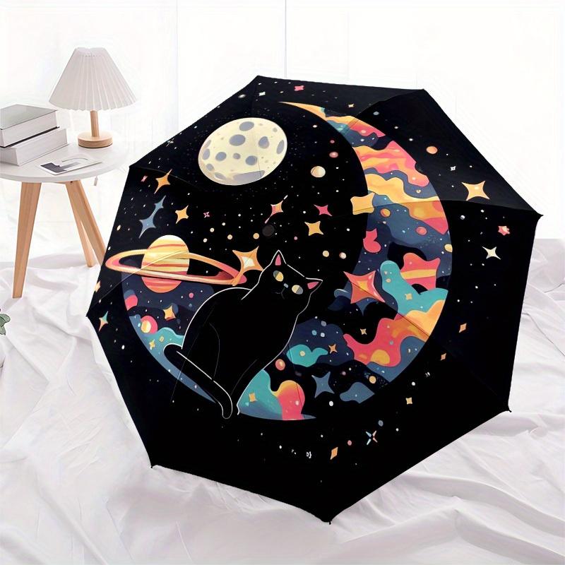 1pc Cartoon Pattern Umbrella with Plastic Handle,Suitable for All Seasons Home Travel Outdoor Umbrella