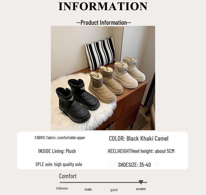 Women's 2024 Winter Velvet High-Top Snow Boots - Warm, Stylish Korean Casual Shoes (Model KT2822)