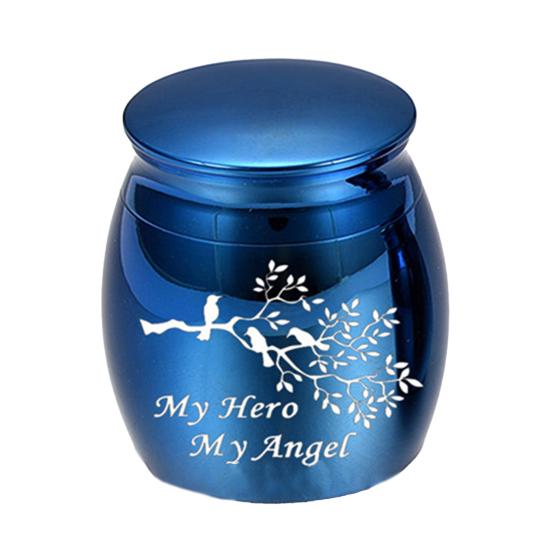 

Привлекательная урна для праха питомца Металлическая с гладкой поверхностью Компактная Портативная шкатулка для праха питомца для дома синий