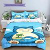 3Pcs Snorlax Bedding Set Kawaii Pokemon Printed Duvet Cover Soft Comfortable Bedroom Decoration