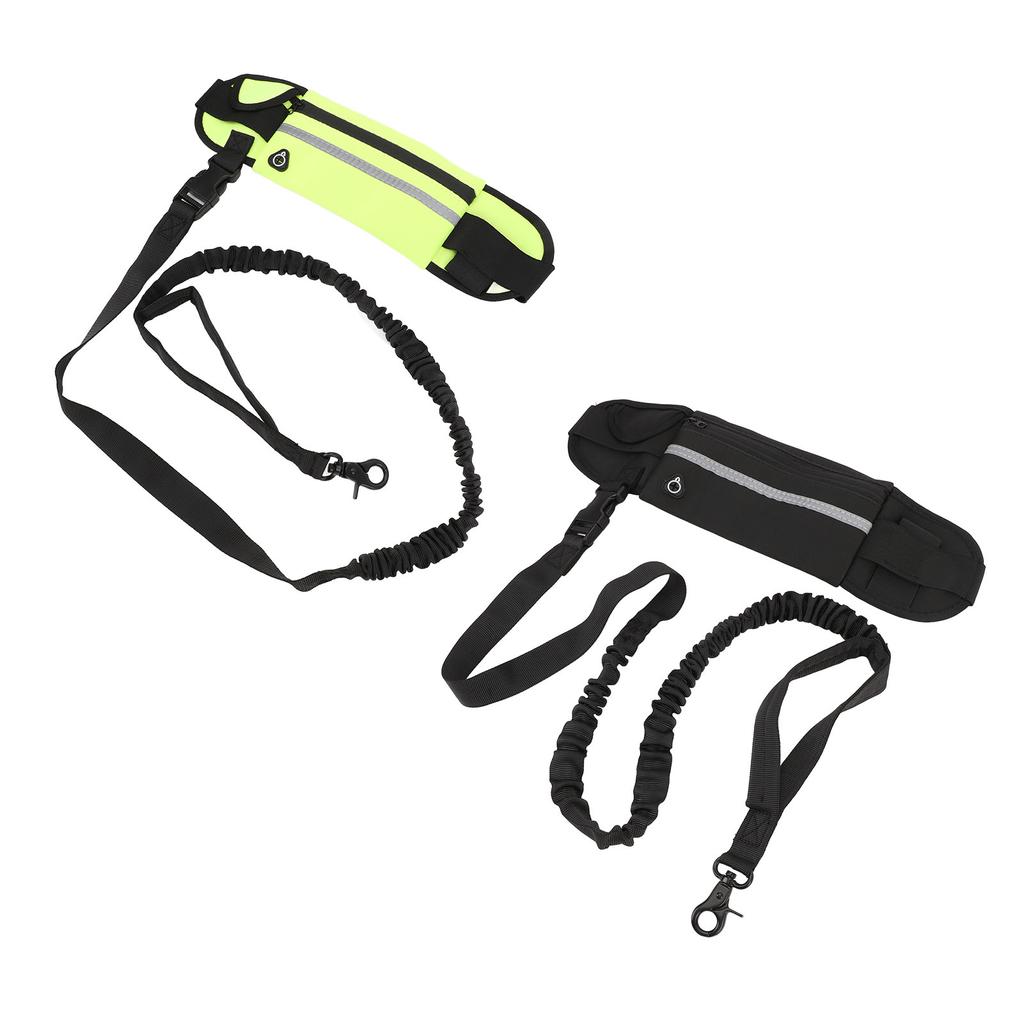Hundelaufleine-Gürteltasche, reflektierende elastische Nylon-Hundeleine, Hüfttasche für Spaziergänge im Freien