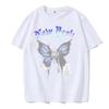 Summer Men's Fashionable Butterfly Print Casual Hip-hop Street Style Men's Round Neck T-shirt