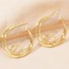 Moon Multi-layered Geometry C-Typed Gold Color Line Smooth Drop Earrings for Women Big Hyperbole Fashion Party Jewelry