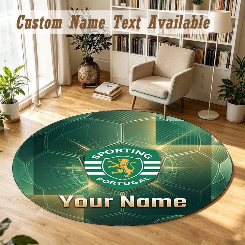 Round Rug Custom NameSporting CP Pattern Non Slip Carpet Home Floor Decor