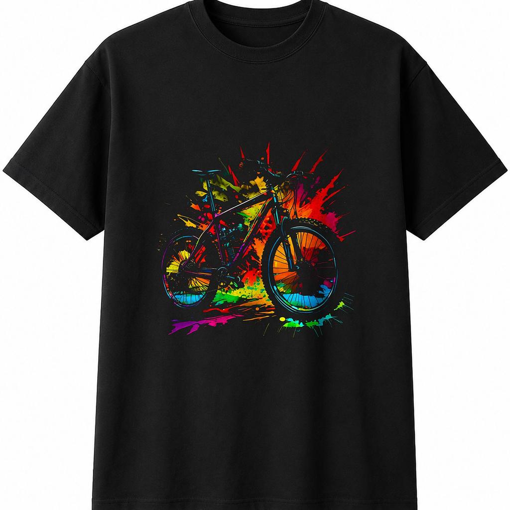 Neon Mountain Bike Mens Womens T-Shirt Retro Vintage Unisex Novelty Gift Tee