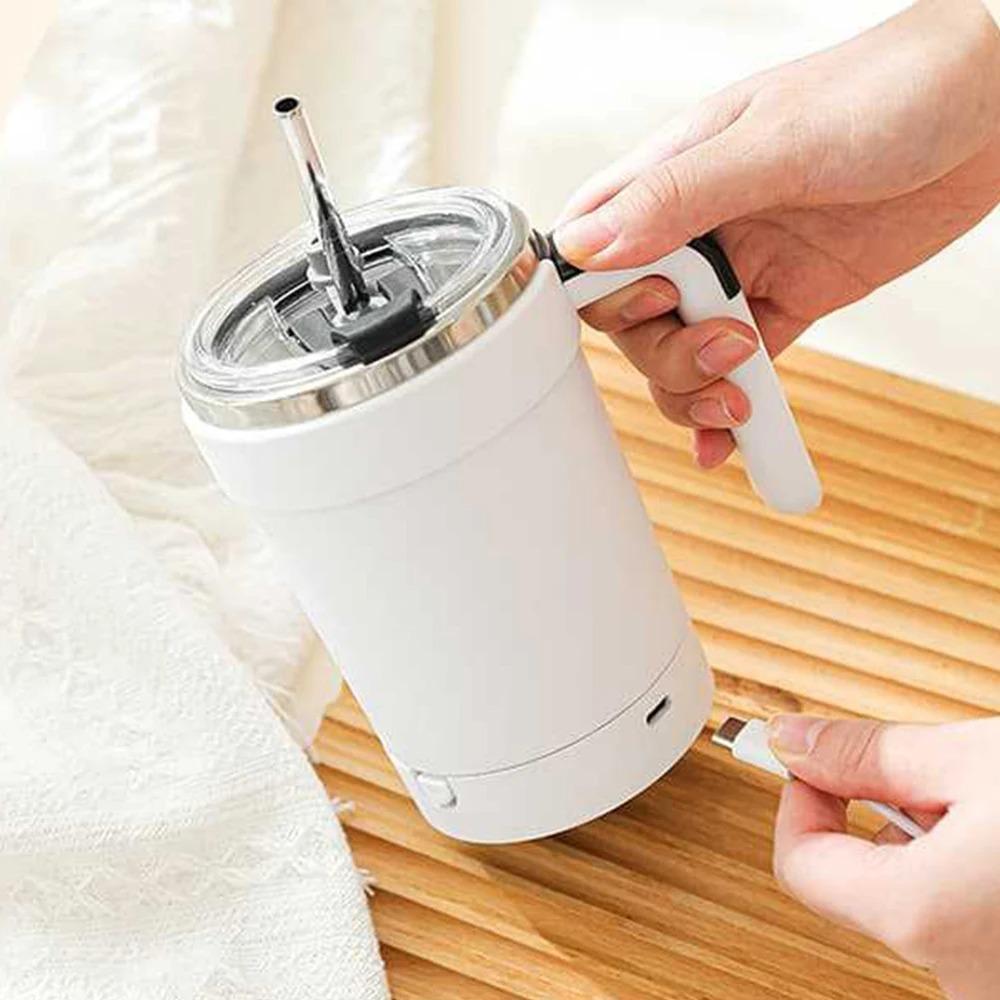 Automatic Stirring Cup Rechargeable Magnetic Mixer Electric Stirring Mugs Stainless Steel Coffee Mug Rotating Magnetic Tumbler