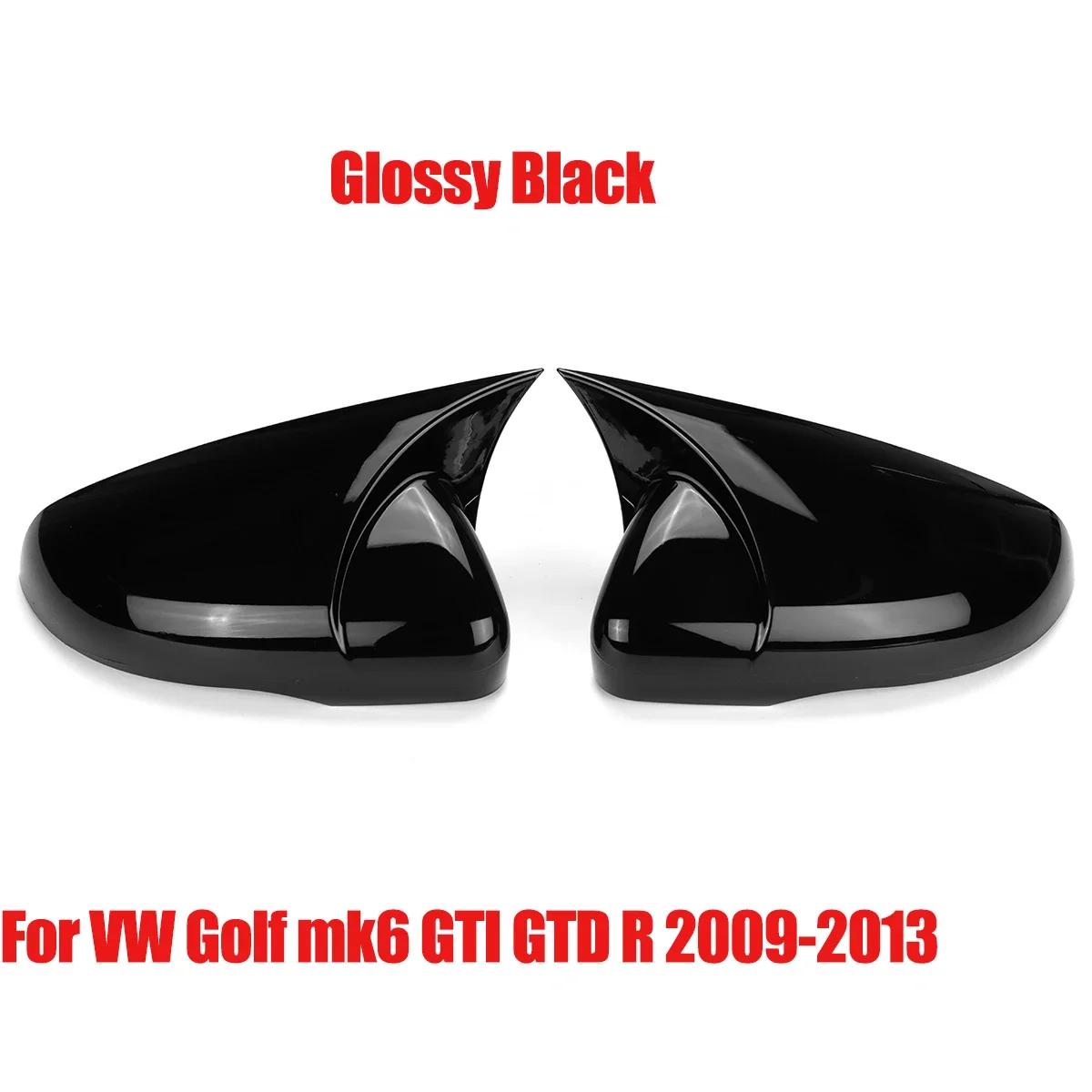

For VW Golf MK6 MK7 7.5 GTI R GTD Base 2009-2020 Pair Side RearView Mirror Cover Caps Mirror Case Gloss Black/Carbon Look