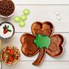 Bölmeli Yüksek Ovalı Sığır Ahşap Şarküteri Tabağı Çiftlik Evi Tavşanı Yonca Şekilli Çok Amaçlı Peynir Atıştırmalık Servis Tepsisi Meze Tabağı