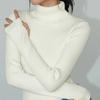 Winter Solid Pullover Knitted Sweater Women Korean Version Turtleneck Sweater Slim Fingerhole Lapping Warm Basic Tops