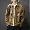 Japanese Multi-Pocket Tooling Denim Jacket Men'S American Retro Mountain Trend Handsome Velvet Casual Jacket