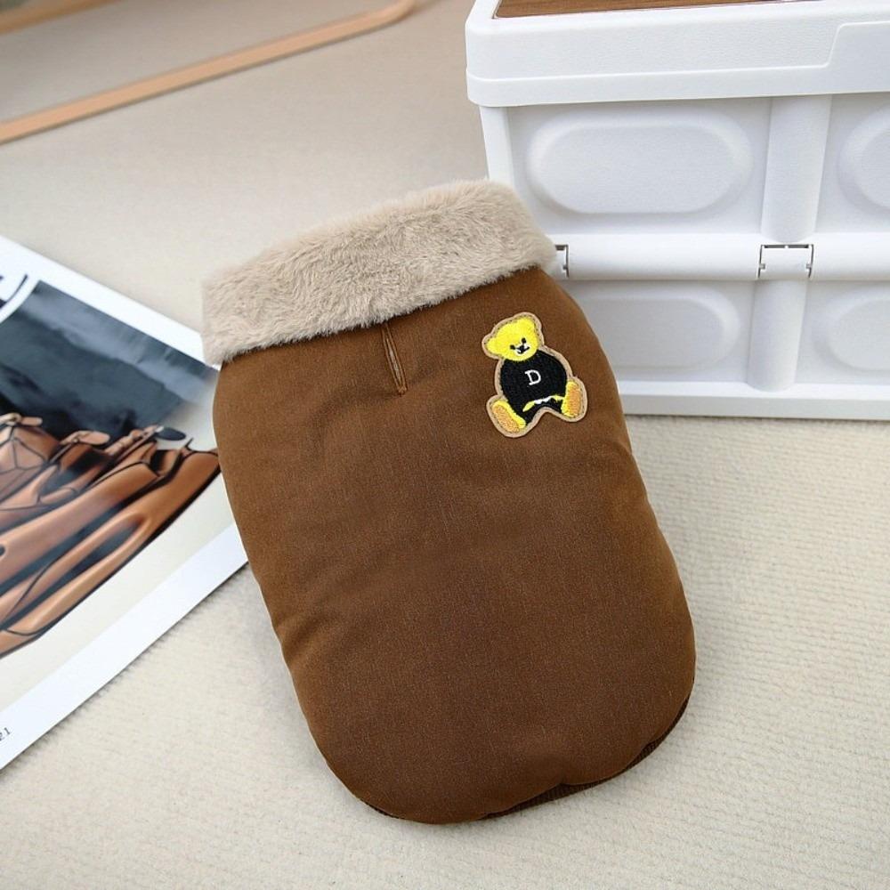 Windproof Dog Hiking Jacket Plush Dog Bodysuit Fashion Pet Clothes for Small Medium Dog