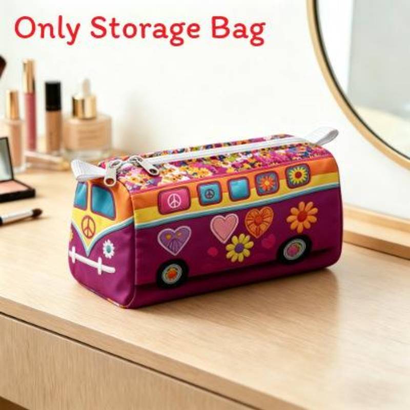Multi Functional Plush Makeup Organizer With Zipper Closure For Home Use Storage