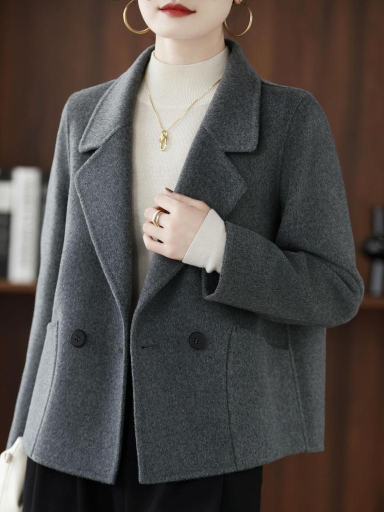 2025 Autumn/Winter Women's Double-Sided Wool Coat - Korean Style, Loose Fit, Short, Fashionable, Versatile.