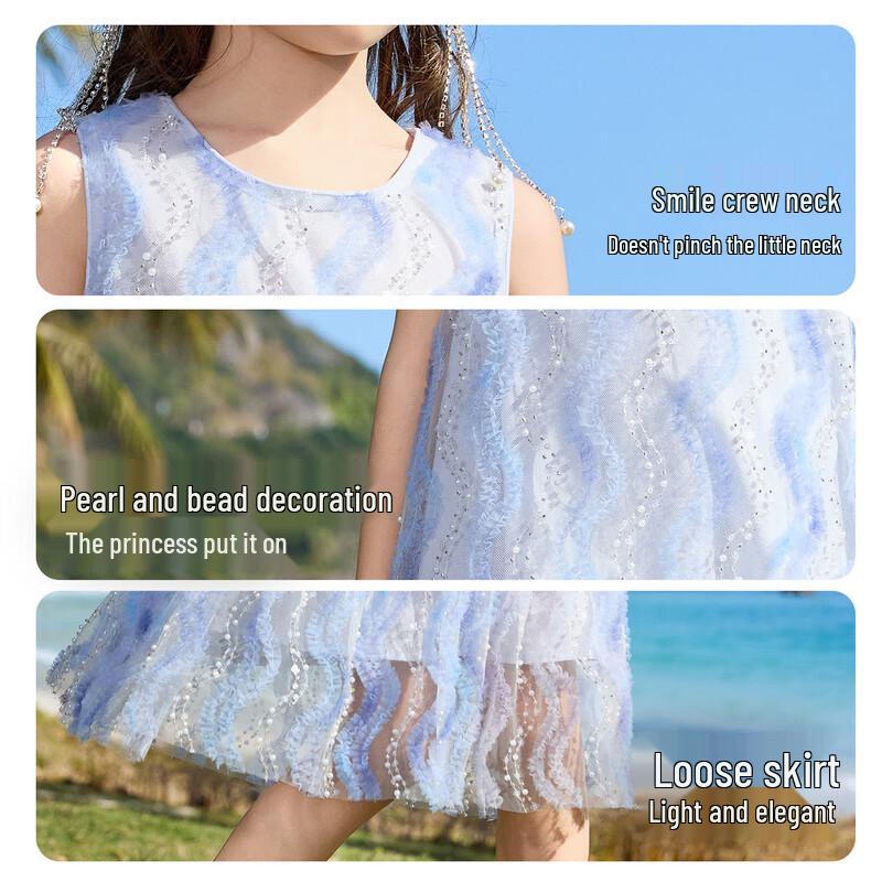 ASK JUNIOR Parent-Child Mermaid Princess Vest Dress