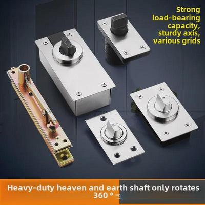 Heavy-Duty Stainless Steel Invisible Rotating Door Hinge with Hidden Up-Down Heaven and Earth Shafts