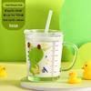 Kids' Graduated Glass Drinking Cup with Straw & Lid