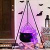 Große Kessel Halloween Dekorationen Vintage Dekor Beleuchteter Hexenkessel Schwarze Schale Festlicher Exquisiter Kessel