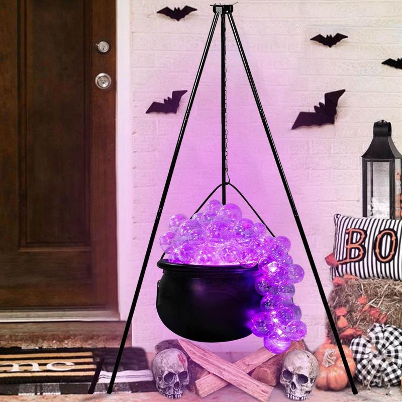 Große Kessel Halloween Dekorationen Vintage Dekor Beleuchteter Hexenkessel Schwarze Schale Festlicher Exquisiter Kessel