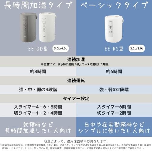 Zojirushi Humidifier Basic Type 3.0L Steam Type Steam Type No Filter Required Easy to Clean White EE-RS50-WA