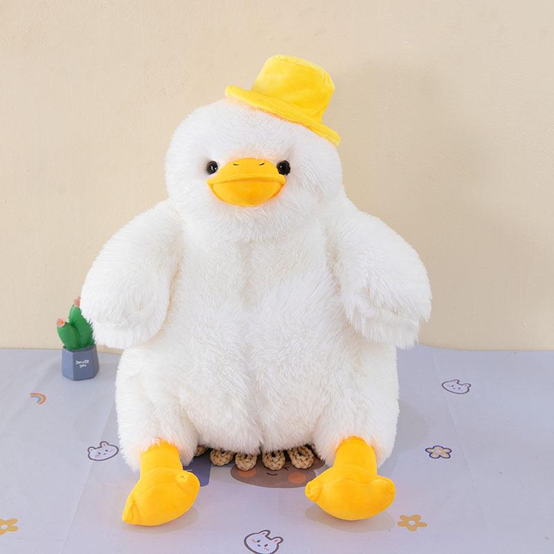Lindo peluche de pato frito, lindo cojín suave para dormir, juguete de peluche, peluche de pato amarillo grande, regalo de cumpleaños