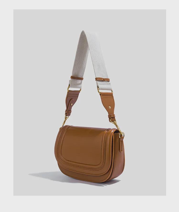 Z Cross-Border 2024 Women's Saddle Bag: Versatile Wide Shoulder Strap Crossbody & Underarm Bag