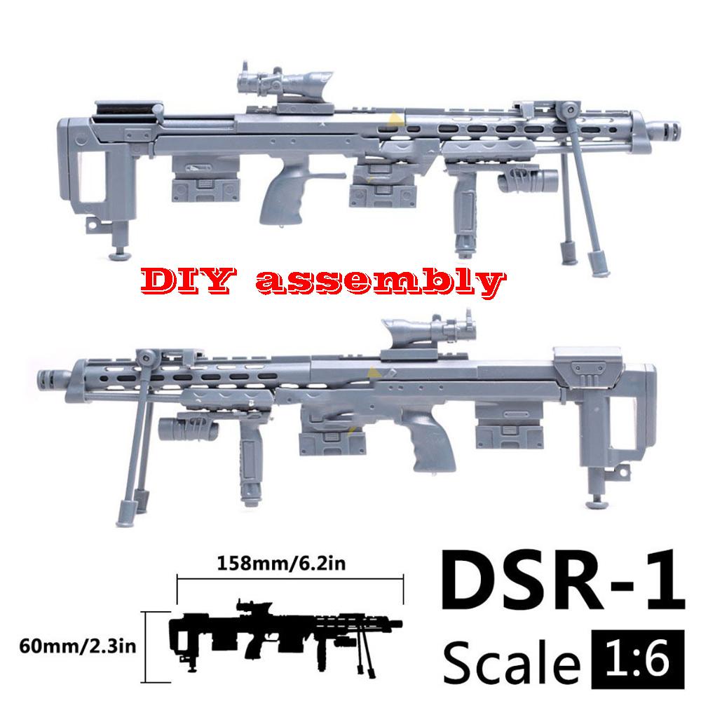 1:6 Scale Toy Mini Gun Model M134 MG42 AK47 98K Rifle Puzzles Building Bricks Assembly Scene Sandpan Game Toy