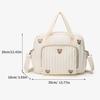 Neue Gepäcktasche Wickeltasche Niedliches Bären-Blumen-Stickmuster Tragetasche Beige Baumwollstoff Reißverschluss Wickel-Handtasche