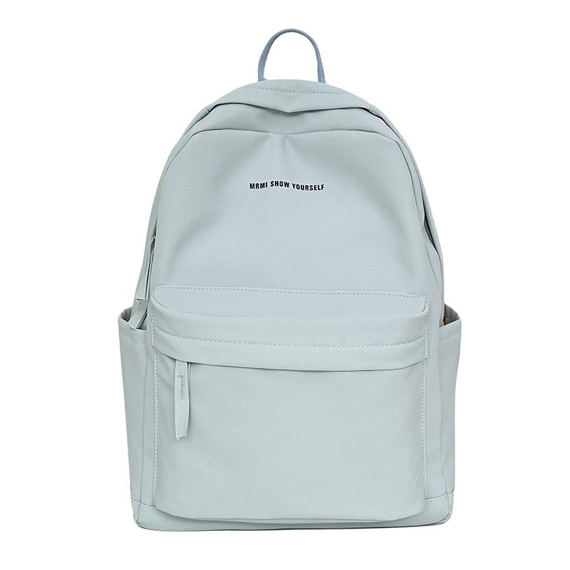 Middle School Student Schoolbag Women's Solid Color Letter Printed Backpack College Style Large Capacity Backpack
