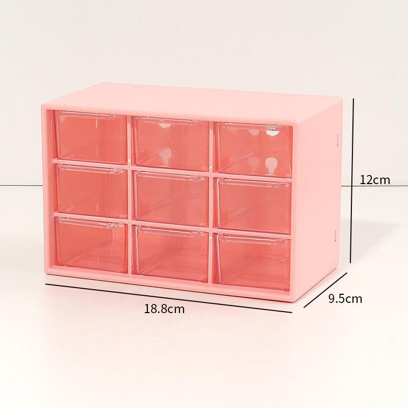 Japanese Solid Color 9-Grid Mini Drawer Storage & Organizer Box