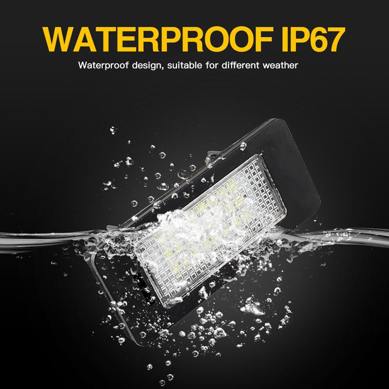 2pcs White Car LED Number License Plate Lights lamp 12V for f2 A4 B8 A5 Q5 S5 TT S4 Error Free Led License Plate Lights