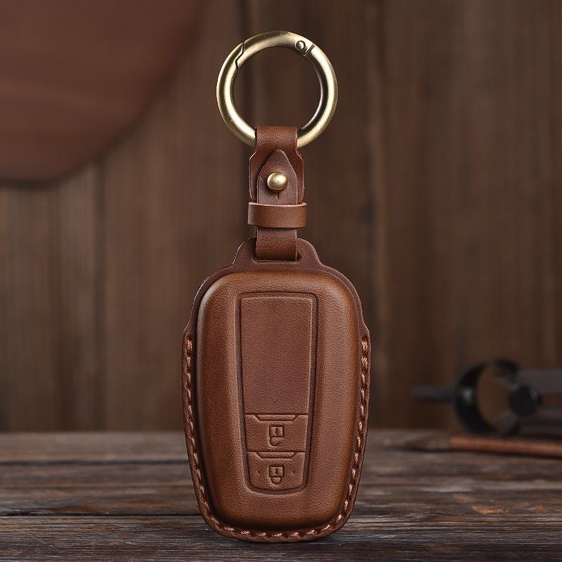 Retro Old Style Handmade Real Cowhide Car Key Cover for Toyota Bag Case