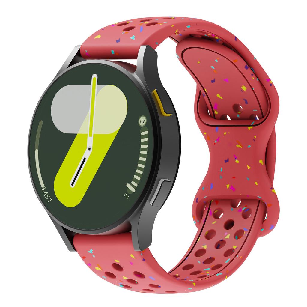 20/22mm Round Hole Silicone Strap Suit for Samsung Watch Series In 20/22mm Width Eco-friendly Silicone Strap with Grainy Pattern