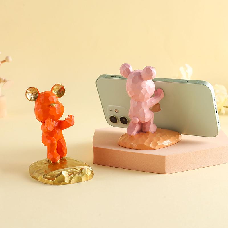 Support de Tablette Ours Violent Mignon Ornement en Résine