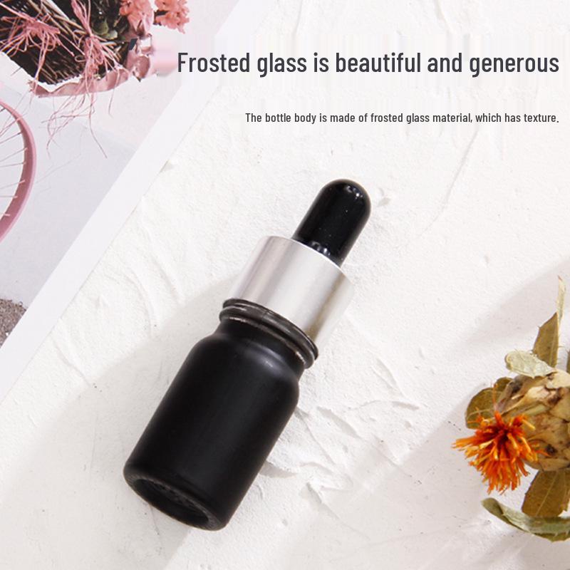 Schwarze Mattglas-Tropfflaschen: 5ml, 10ml, 100ml für Ätherische Öle, Seren, Kosmetika.