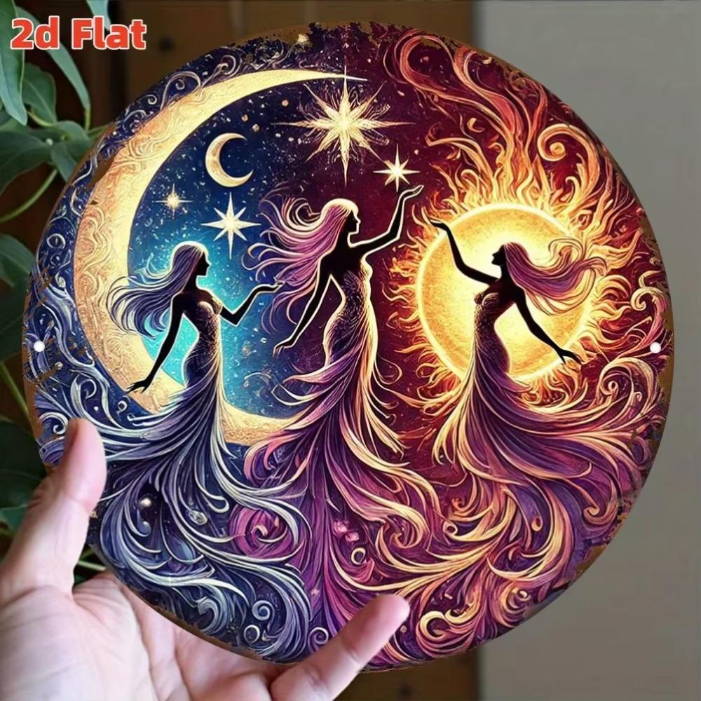Women in Cosmic Dance Sun Moon Wall Art Astronomy Astrology Lovers Indoor Outdoor Decoration Poster