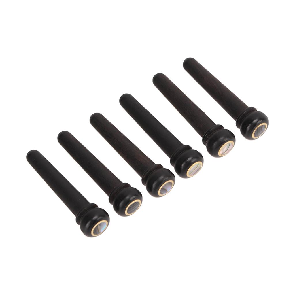 6stk Gitarbroklynger Sort Wood Bridges Pins Gitarer Reservedeler Tilbehør