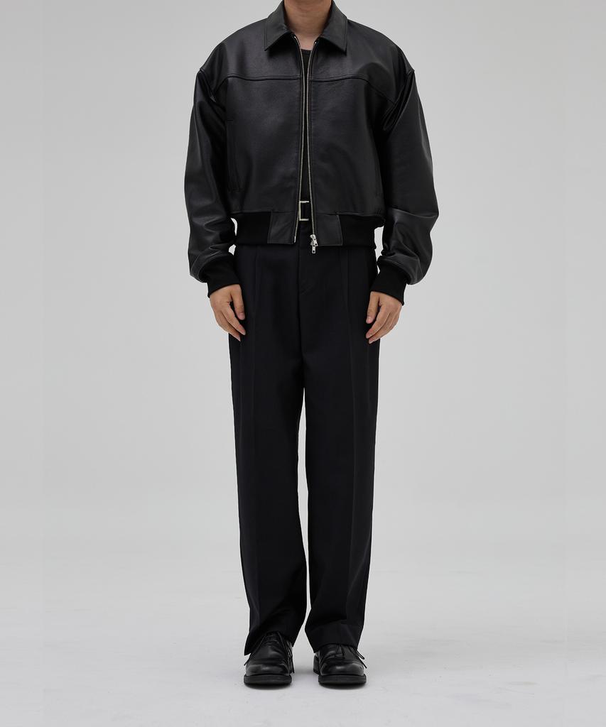 Ox Studios Lambskin Crop Leather Jacket