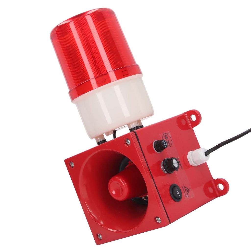 Industrial Warning Lamp 120DB Audible Visual Alarm Waterproof Security Strobe Light